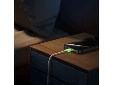 Cable USB-C Joyroom S-A53 de 60 W - USB-C con punta fluorescente de 1,2 m - beige