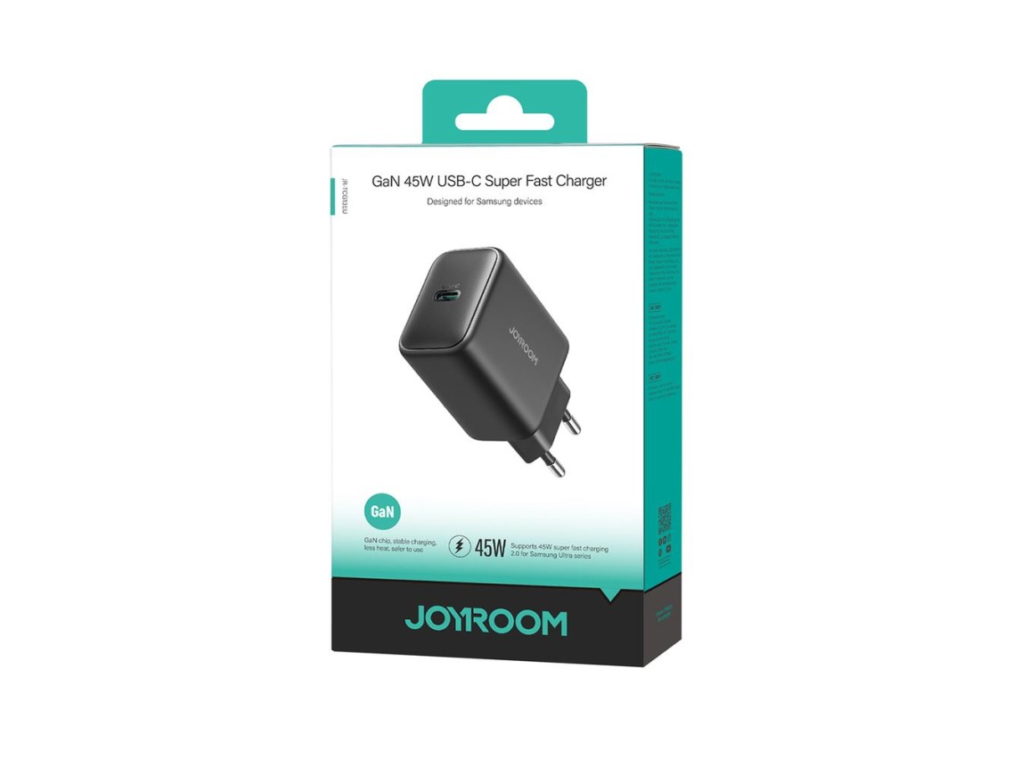 Joyroom JR-TCG13 45W GaN Wall Charger for Samsung Ultra - Black