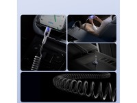Joyroom S-A43 Crystal-Clear Series 60W USB-C - USB-C spiral cable 1.5m - black Joyroom S-A43 Crystal-Clear Series 60W USB-C - USB-C spiral cable 1.5m - black