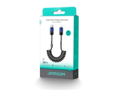 Joyroom S-A43 Crystal-Clear Series 30W USB-C - Lightning spiral cable 1.5m - black