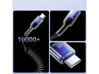 Joyroom S-A43 Crystal-Clear Series 60W USB-C - USB-C spiral cable 1.5m - black Joyroom S-A43 Crystal-Clear Series 60W USB-C - USB-C spiral cable 1.5m - black