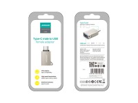 Adaptador Joyroom S-H151 USB-C (macho) / USB-A (hembra) con ojal para cordón - Plateado Adaptador Joyroom S-H151 USB-C (macho) / USB-A (hembra) con ojal para cordón - Plateado