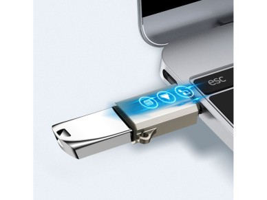 Joyroom S-H151 USB-C (male) / USB-A (female) Adapter with Lanyard Eyelet - Silver Joyroom S-H151 USB-C (male) / USB-A (female) Adapter with Lanyard Eyelet - Silver