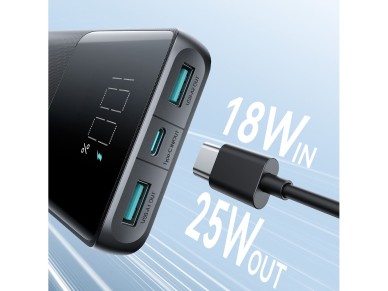 Joyroom JR-PBF20 25W 10000mAh Power Bank - Black Joyroom JR-PBF20 25W 10000mAh Power Bank - Black