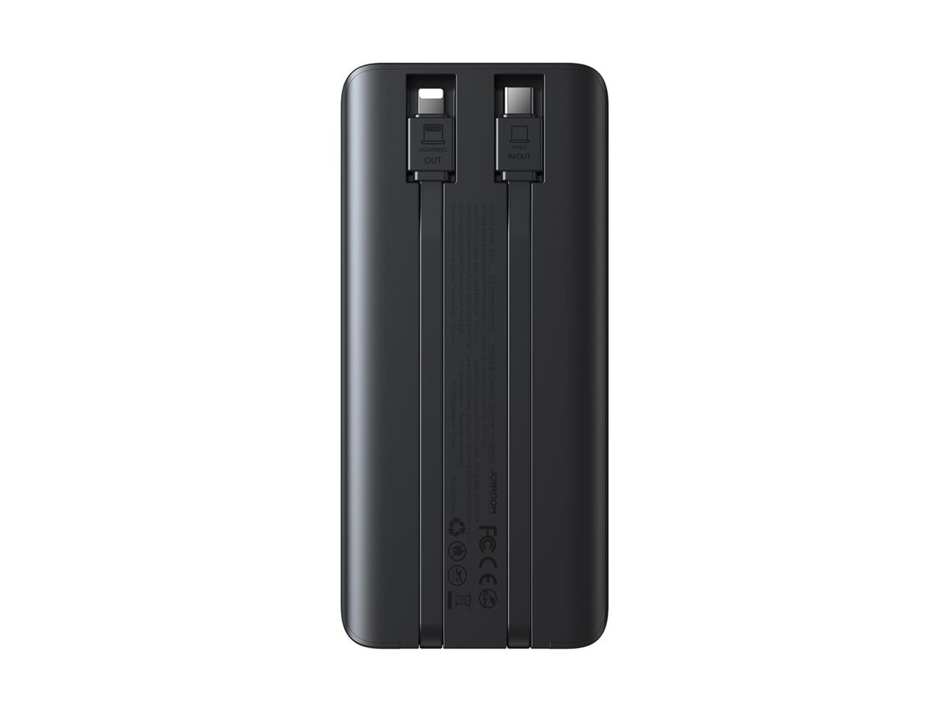 Joyroom JR-PBF19 Powerbank de 22,5 W e 10000 mAh com dois cabos integrados - Preto
