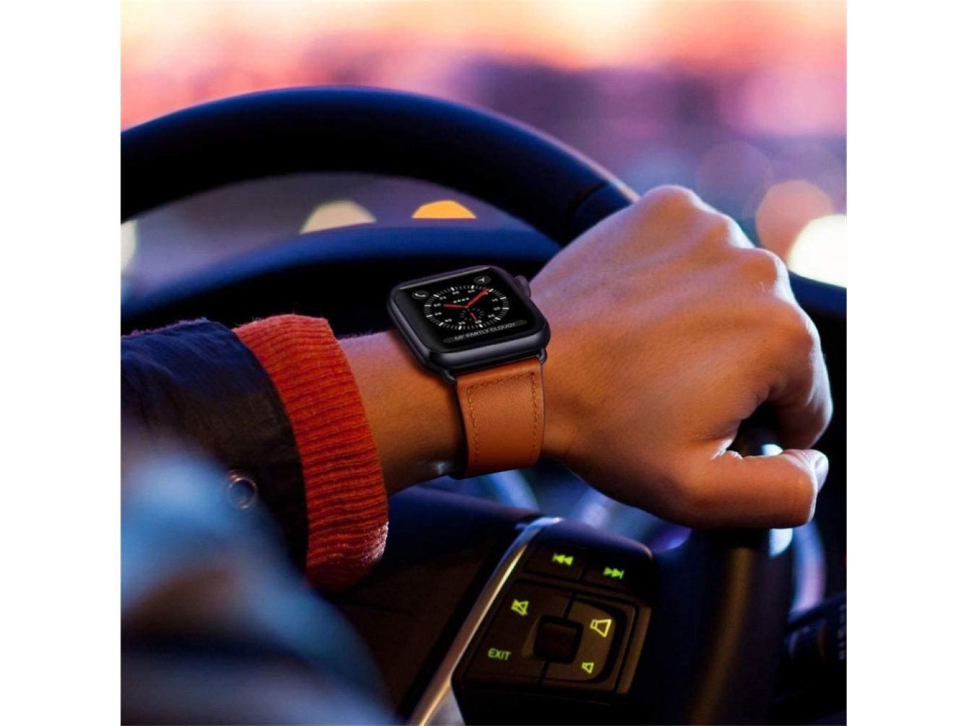 Pulseira Tech-Protect LeatherFit para Apple Watch 4 / 5 / 6 / 7 / 8 / 9 / SE / Ultra 1 / 2 (42/44/45