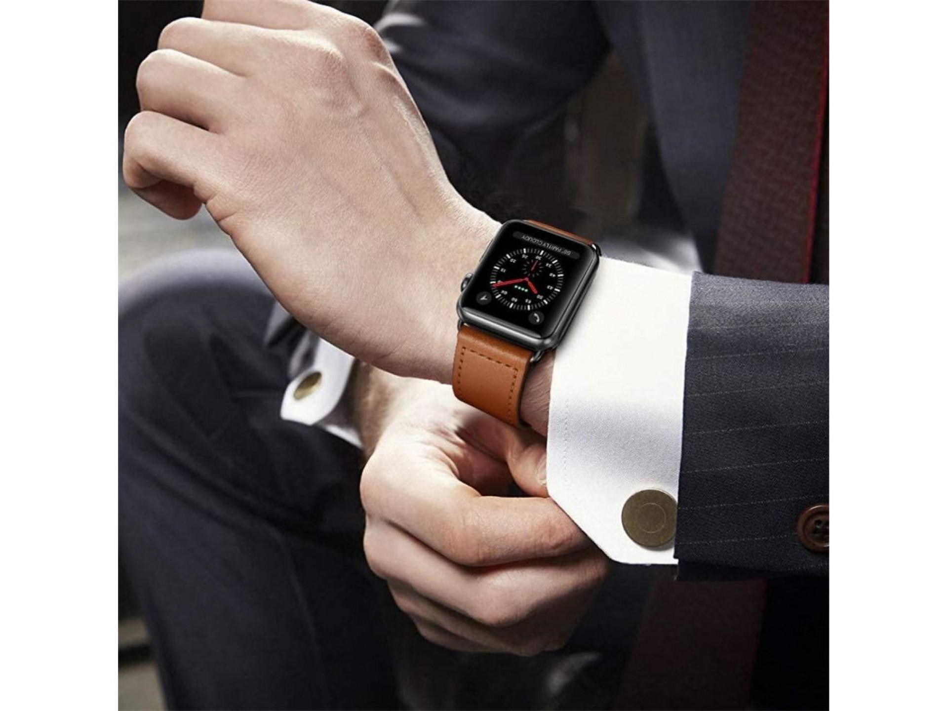 Pulseira Tech-Protect LeatherFit para Apple Watch 4 / 5 / 6 / 7 / 8 / 9 / SE / Ultra 1 / 2 (42/44/45