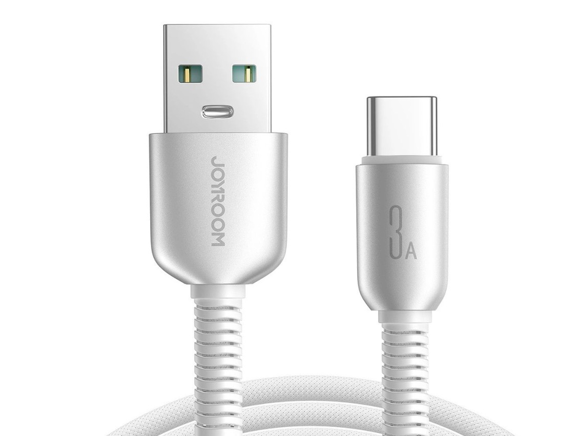 Cable USB-A a USB-C Joyroom S-A51 Cutting-Edge Series de 3 A, 1,2 m, gris claro