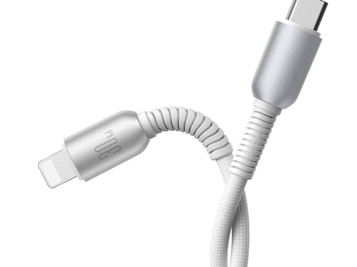 Cabo USB-C para Lightning Joyroom S-A51 Cutting-Edge Series de 30 W, 1,2 m - cinza claro