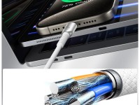 Cabo USB-C para Lightning Joyroom S-A51 Cutting-Edge Series de 30 W, 1,2 m - cinza claro Cabo USB-C para Lightning Joyroom S-A51 Cutting-Edge Series de 30 W, 1,2 m - cinza claro