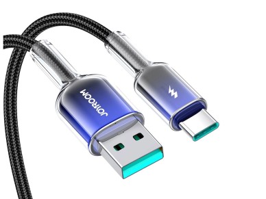Joyroom S-A42 Crystal-Clear Series 3A USB-A - USB-C cable 1.2m - black Joyroom S-A42 Crystal-Clear Series 3A USB-A - USB-C cable 1.2m - black