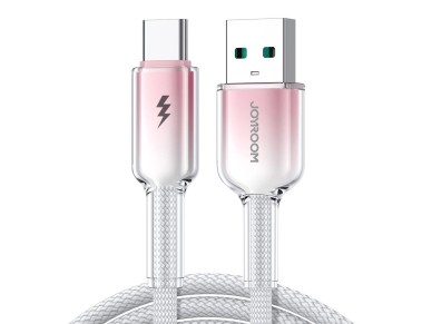 Joyroom S-A42 Crystal-Clear Series 3A USB-A - USB-C cable 1.2m - white Joyroom S-A42 Crystal-Clear Series 3A USB-A - USB-C cable 1.2m - white