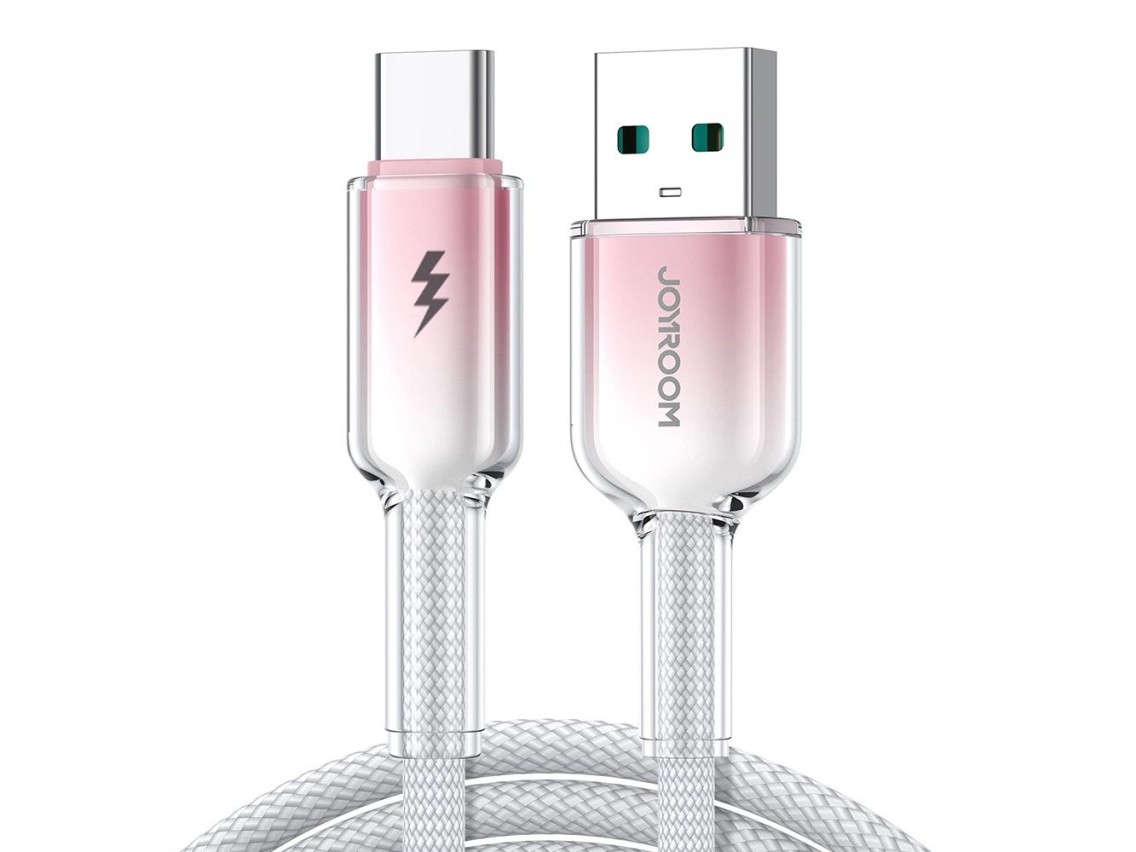 Joyroom S-A42 Crystal-Clear Series 3A USB-A - USB-C cable 1.2m - white