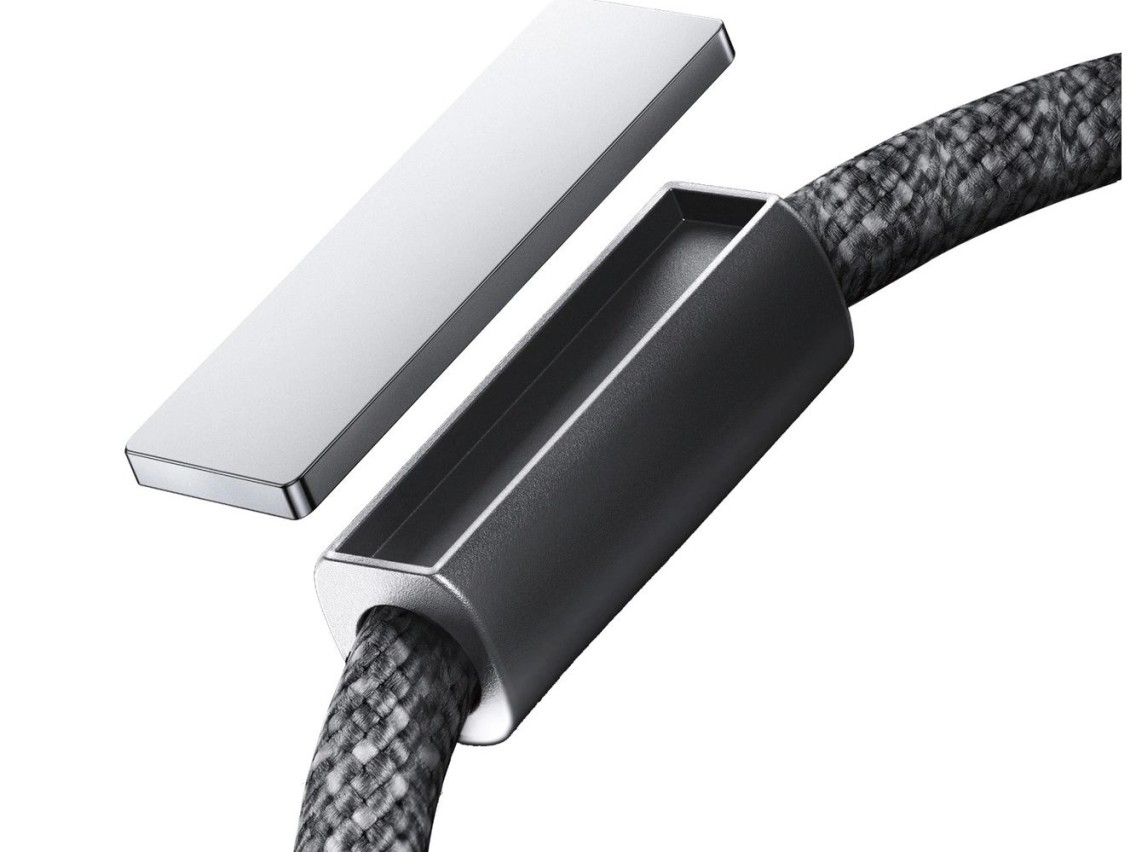 Joyroom S-A50 Unlimited Series 60W USB-C - Cabo USB-C com organizador magnético de 1,2 m - Cinza