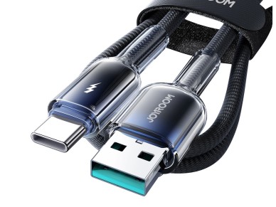 Joyroom S-A42 Crystal-Clear Series 3A USB-A - USB-C cable 1.2m - black Joyroom S-A42 Crystal-Clear Series 3A USB-A - USB-C cable 1.2m - black