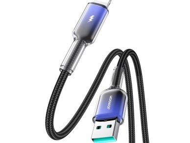 Cabo USB-A para Lightning Joyroom S-A42 Crystal-Clear Series 3A, 1,2 m - preto Cabo USB-A para Lightning Joyroom S-A42 Crystal-Clear Series 3A, 1,2 m - preto
