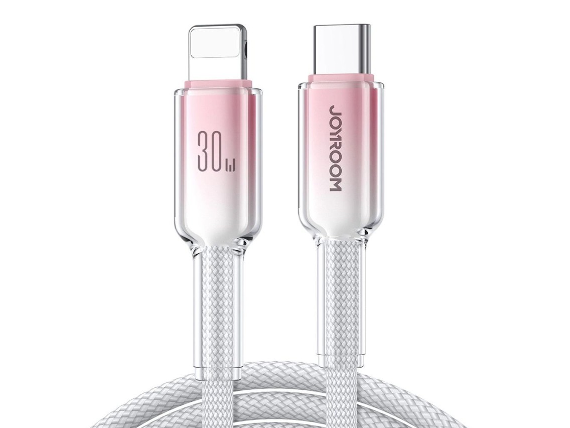 Joyroom S-A42 Crystal-Clear Series 30W USB-C - Lightning cable 1.2m - white
