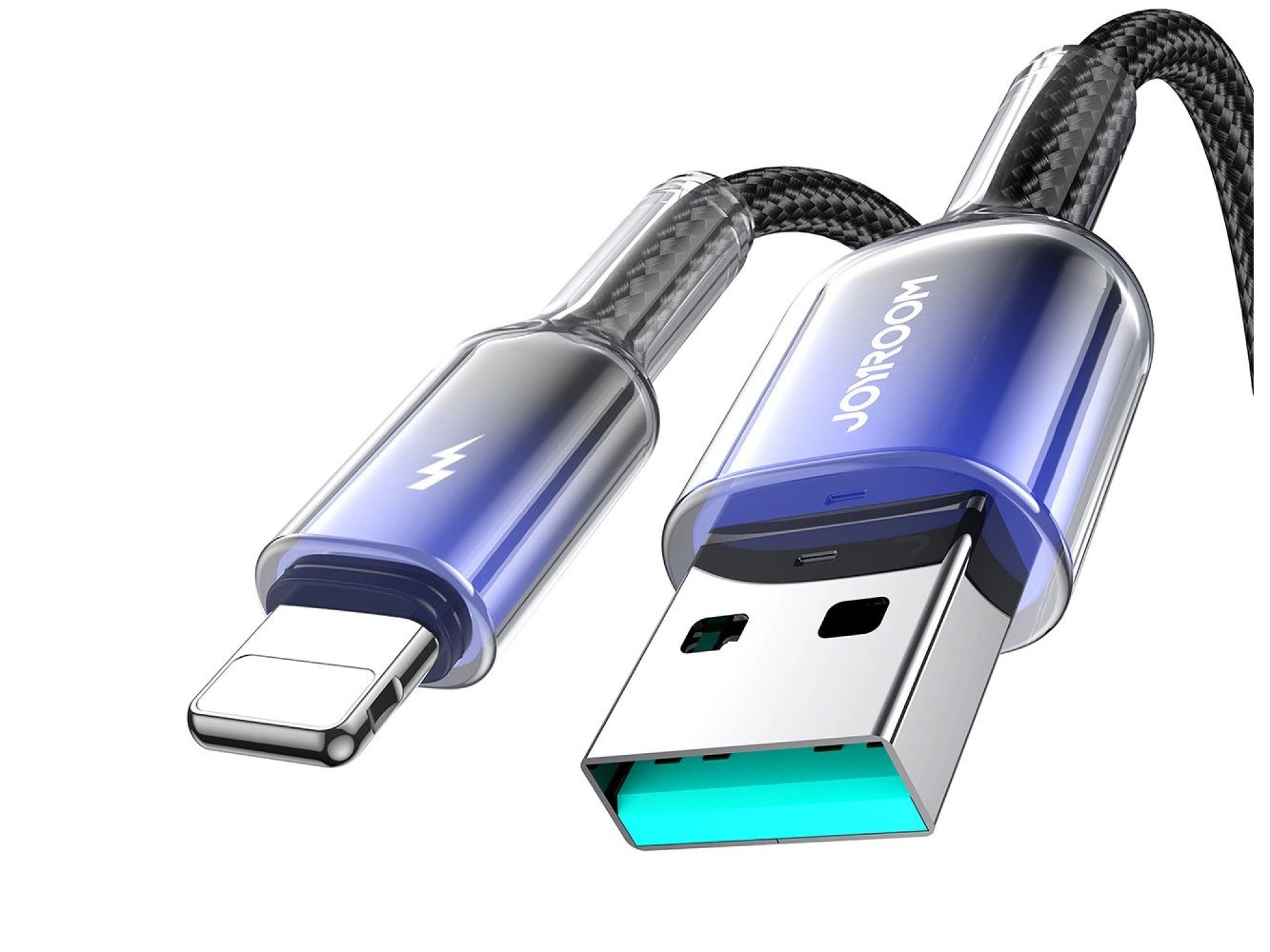 Joyroom S-A42 Crystal-Clear Series 3A USB-A - Lightning cable 1.2m - black