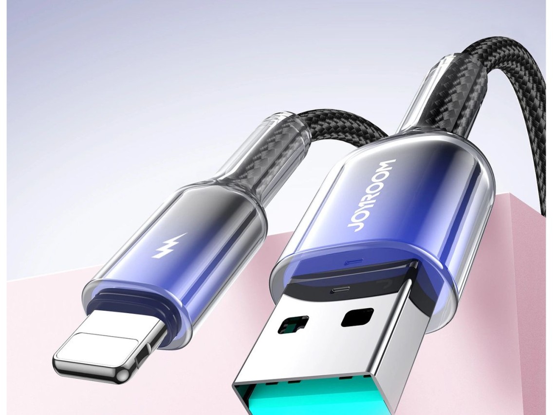Joyroom S-A42 Crystal-Clear Series 3A USB-A - Lightning cable 1.2m - black