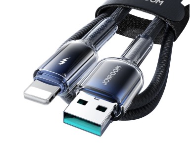 Cabo USB-A para Lightning Joyroom S-A42 Crystal-Clear Series 3A, 1,2 m - preto Cabo USB-A para Lightning Joyroom S-A42 Crystal-Clear Series 3A, 1,2 m - preto