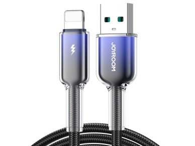 Cabo USB-A para Lightning Joyroom S-A42 Crystal-Clear Series 3A, 1,2 m - preto Cabo USB-A para Lightning Joyroom S-A42 Crystal-Clear Series 3A, 1,2 m - preto
