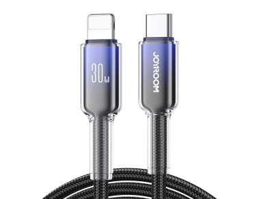Joyroom S-A42 Crystal-Clear Series 30W USB-C - Lightning cable 1.2m - black