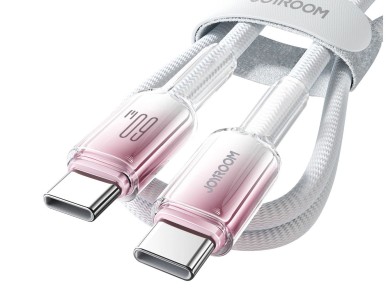 Joyroom S-A42 Crystal-Clear Series 60W USB-C - USB-C cable 1.2m - white Joyroom S-A42 Crystal-Clear Series 60W USB-C - USB-C cable 1.2m - white