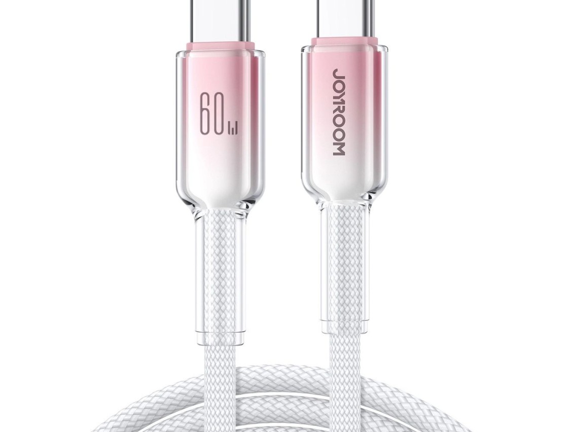Joyroom S-A42 Crystal-Clear Series 60W USB-C - USB-C cable 1.2m - white