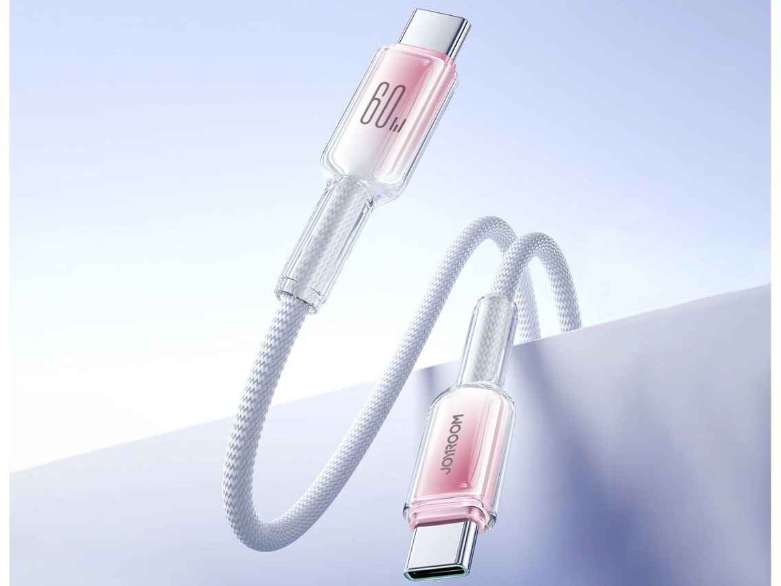 Joyroom S-A42 Crystal-Clear Series 60W USB-C - USB-C cable 1.2m - white