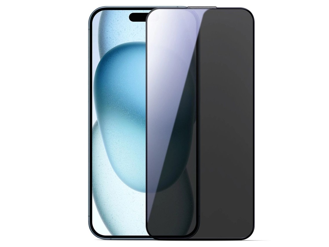 Joyroom JR-MLG0282 2.5D Dustproof Privacy Tempered Glass with Black Frame for iPhone 15 Plus/16 Plus