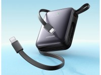 Joyroom JR-PBF27 Powerbank de 10000mAh e 22,5W com cabos USB-C e Lightning integrados - Preto