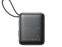 Joyroom JR-PBF27 Powerbank de 10000mAh e 22,5W com cabos USB-C e Lightning integrados - Preto