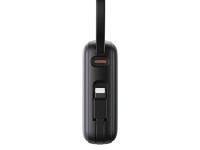 Joyroom JR-PBF27 Powerbank de 10000mAh e 22,5W com cabos USB-C e Lightning integrados - Preto