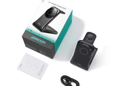 Cargador inalámbrico Joyroom JR-W15, estación de carga 3 en 1 con MagSafe - Negro Cargador inalámbrico Joyroom JR-W15, estación de carga 3 en 1 con MagSafe - Negro