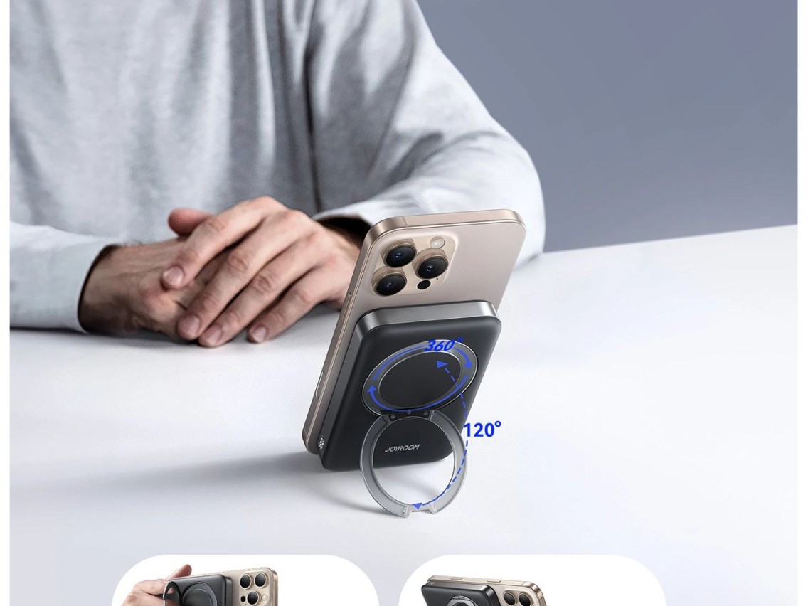 Joyroom JR-PBM12 Power Bank 10000mAh 22.5W MagSafe Compatible, 15W Wireless Charging, with Ring Base