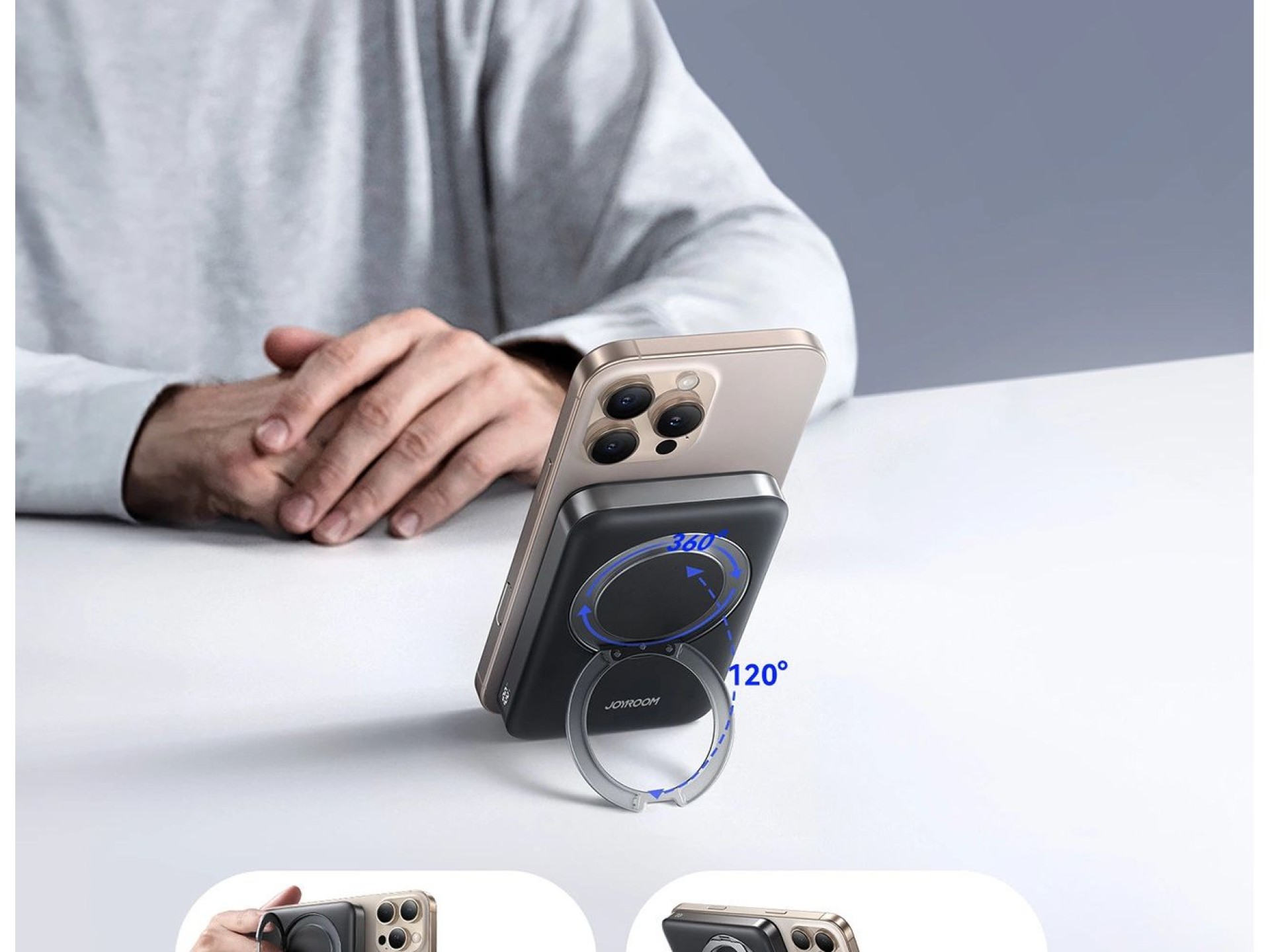Joyroom JR-PBM12 Power Bank 10000mAh 22.5W MagSafe Compatible, 15W Wireless Charging, with Ring Base