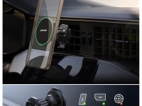 Joyroom JR-ZS412 holder with Qi2 15W charger, car, for air vent - black Joyroom JR-ZS412 holder with Qi2 15W charger, car, for air vent - black