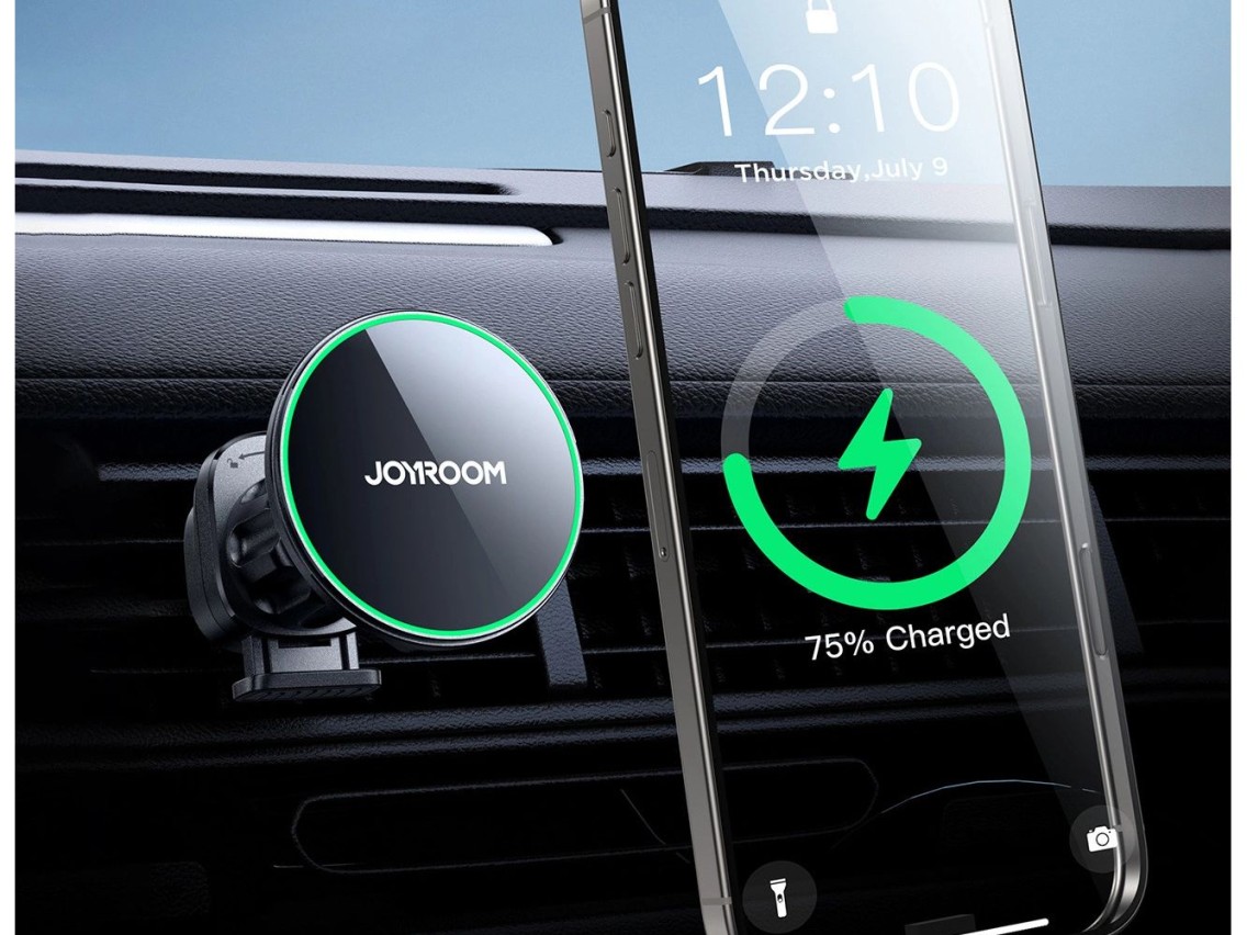 Joyroom JR-ZS412 holder with Qi2 15W charger, car, for air vent - black