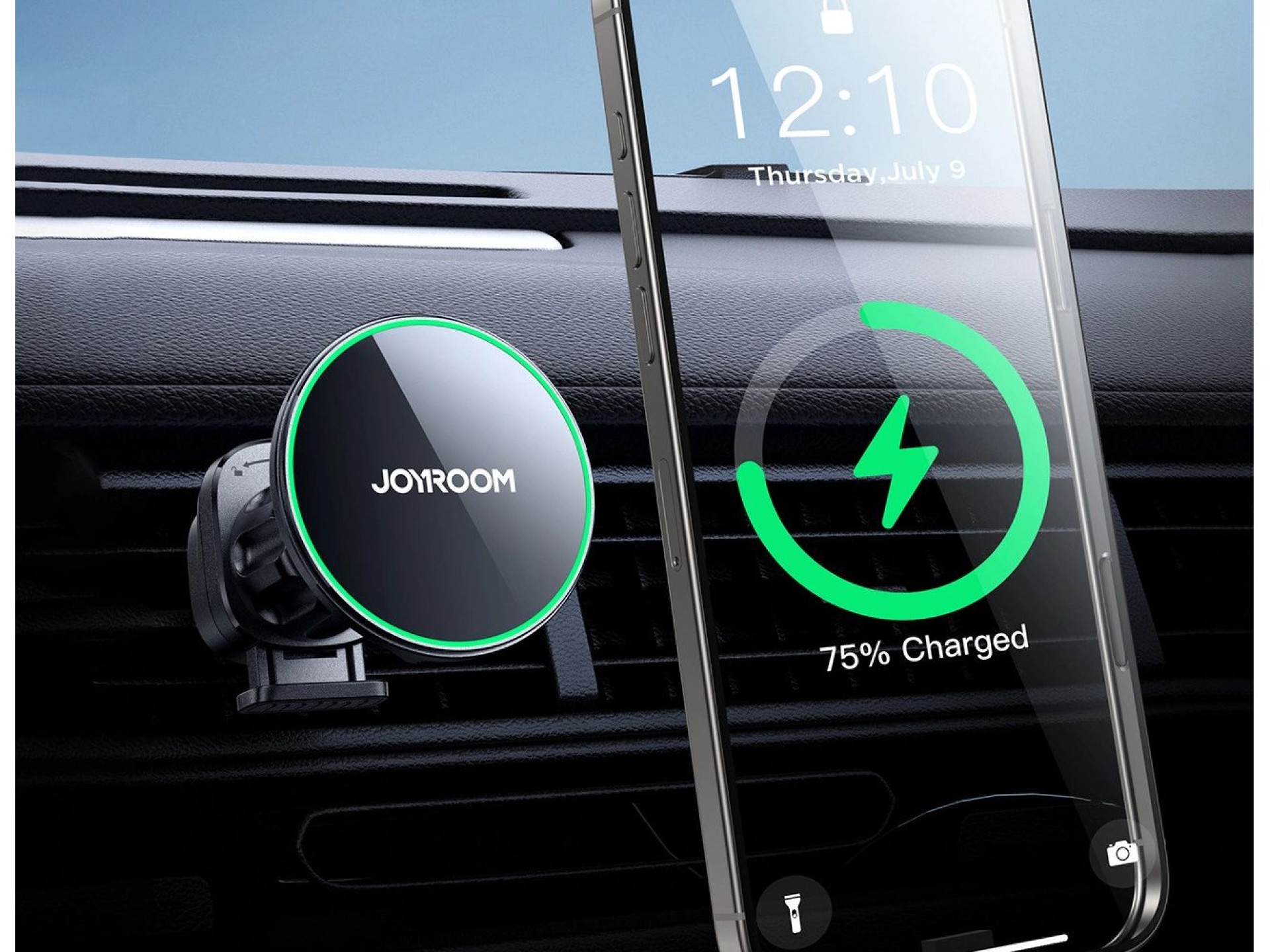 Joyroom JR-ZS412 holder with Qi2 15W charger, car, for air vent - black