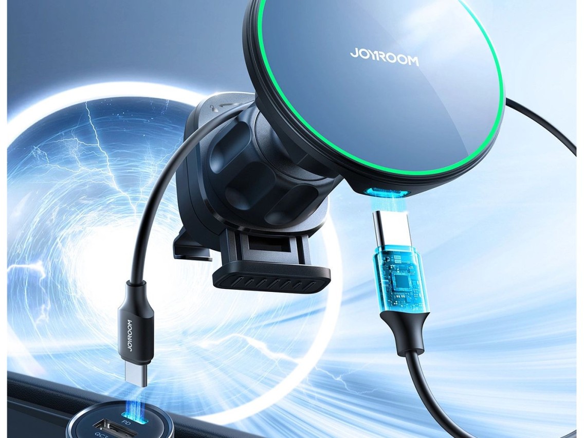 Joyroom JR-ZS412 holder with Qi2 15W charger, car, for air vent - black