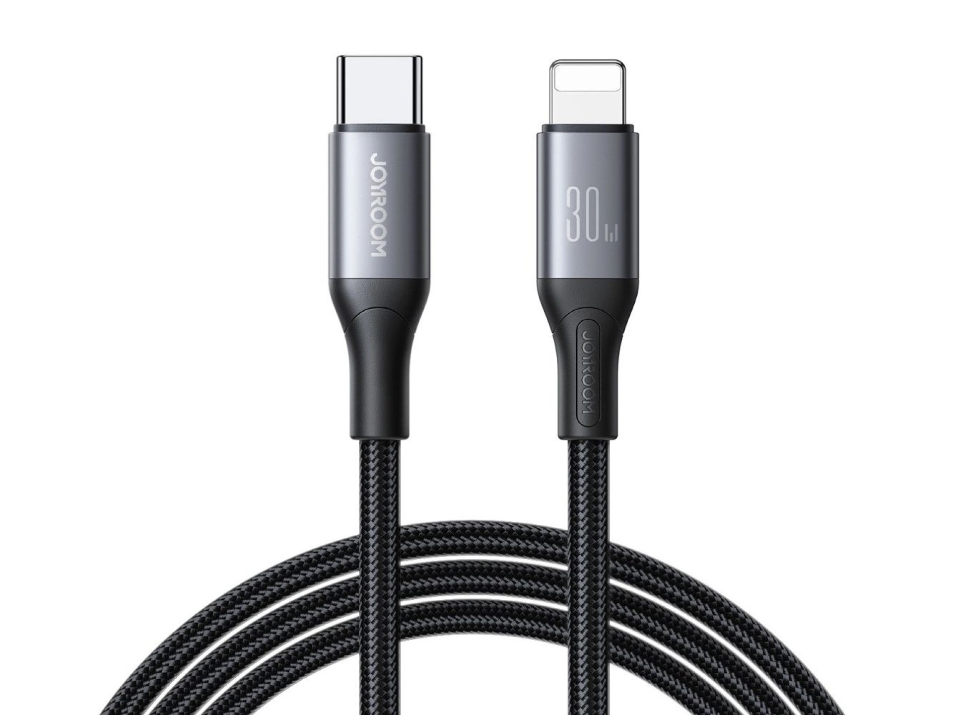 Serie de flashes Joyroom S-A28 de 30 W con cable USB-C a Lightning de 1 m - negro