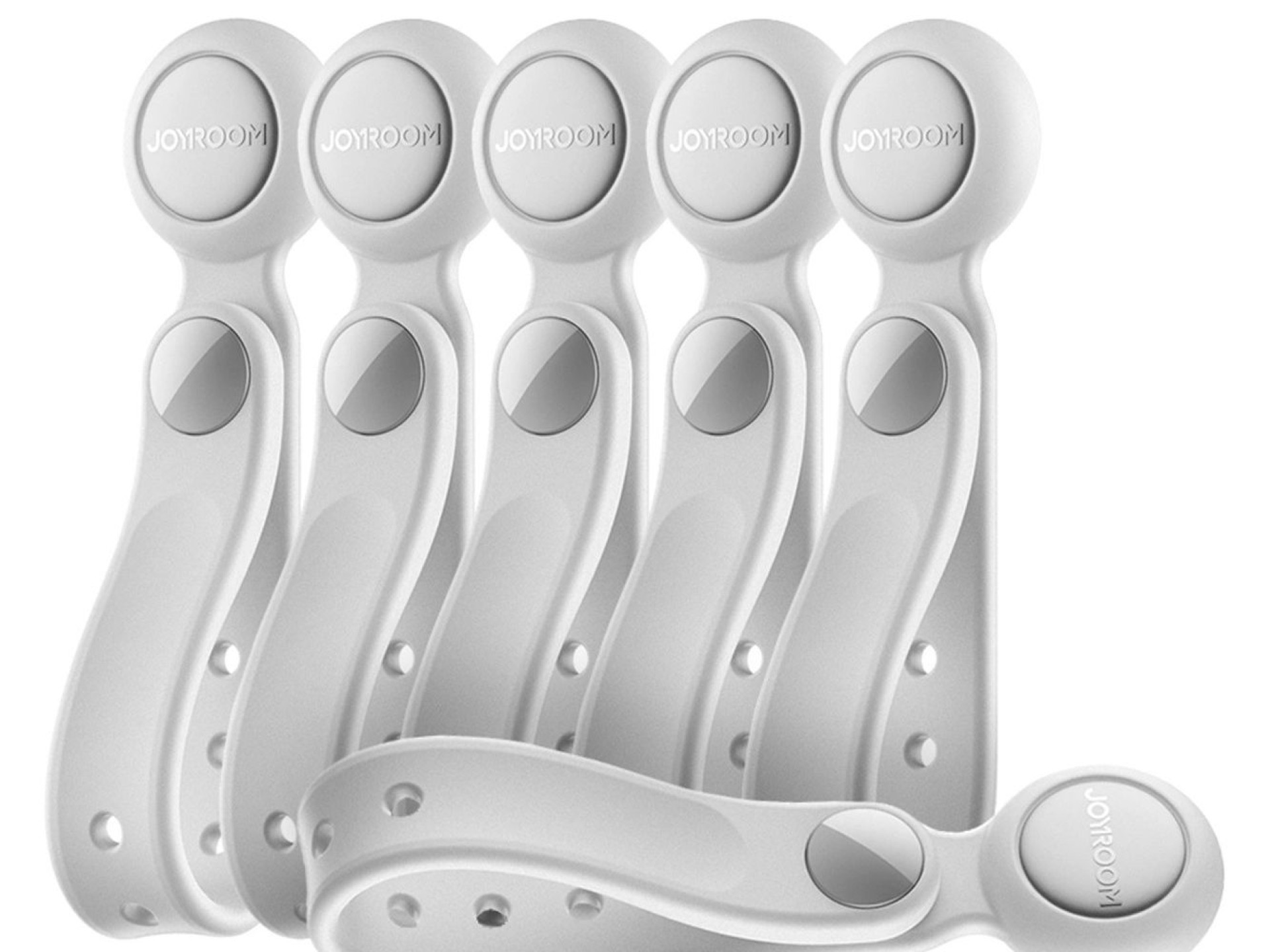 Diadema organizadora de cables de silicona Joyroom JR-ZS422 con imán, juego de 6 unidades - Blanco