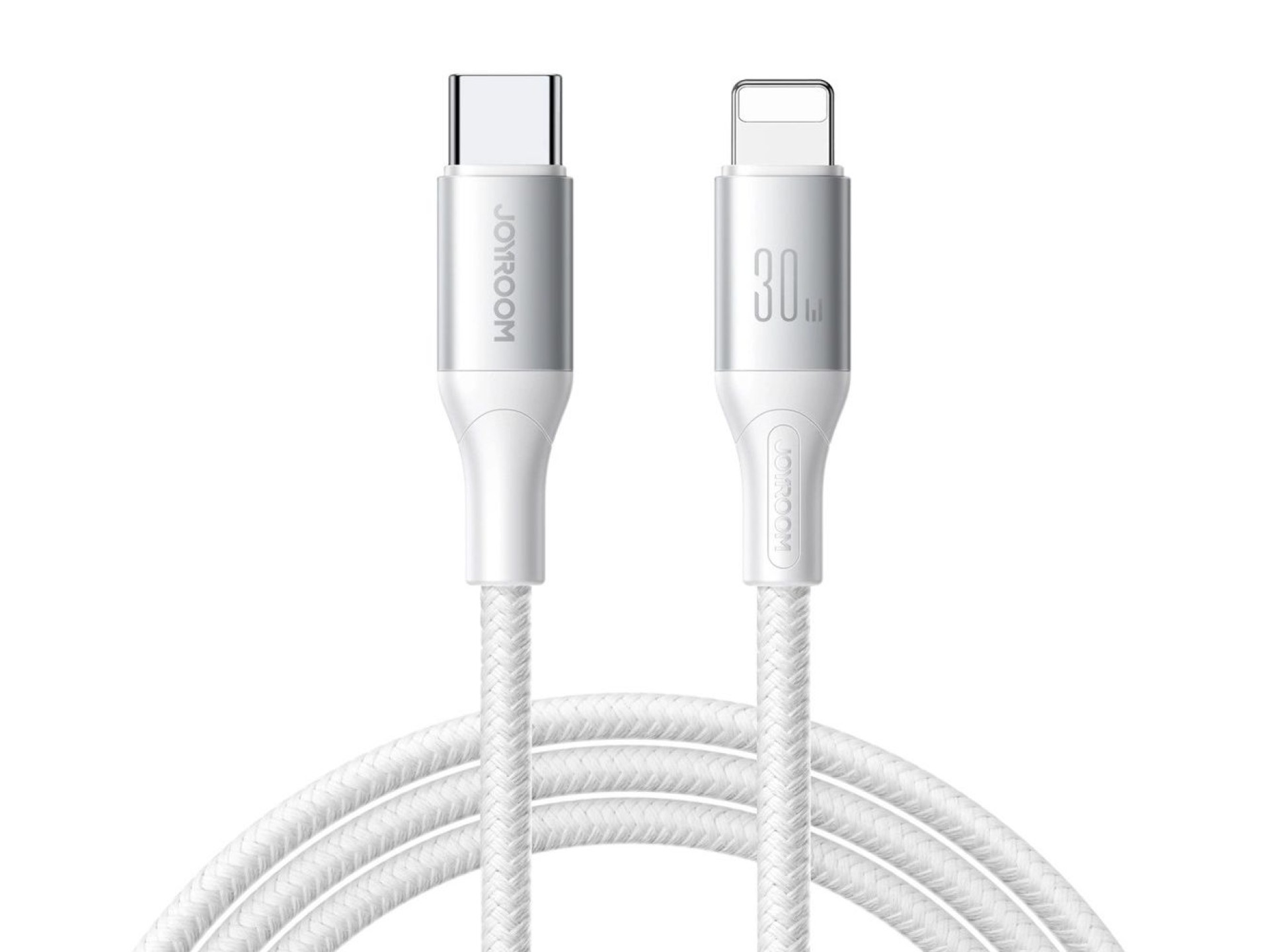 Cabo USB-C para Lightning Joyroom S-A28 Flash Series 30W de 1 m - branco