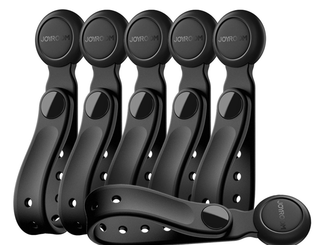 Joyroom JR-ZS422 Cable Organizer Silicone Headband with Magnet, Set of 6 - Black