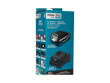 Li-ion battery pack 20 v 2.0 ah (08770) + charger 20 v 60 w (08772)
