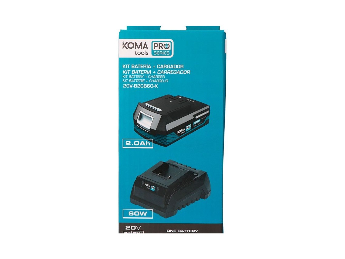 Li-ion battery pack 20 v 2.0 ah (08770) + charger 20 v 60 w (08772)