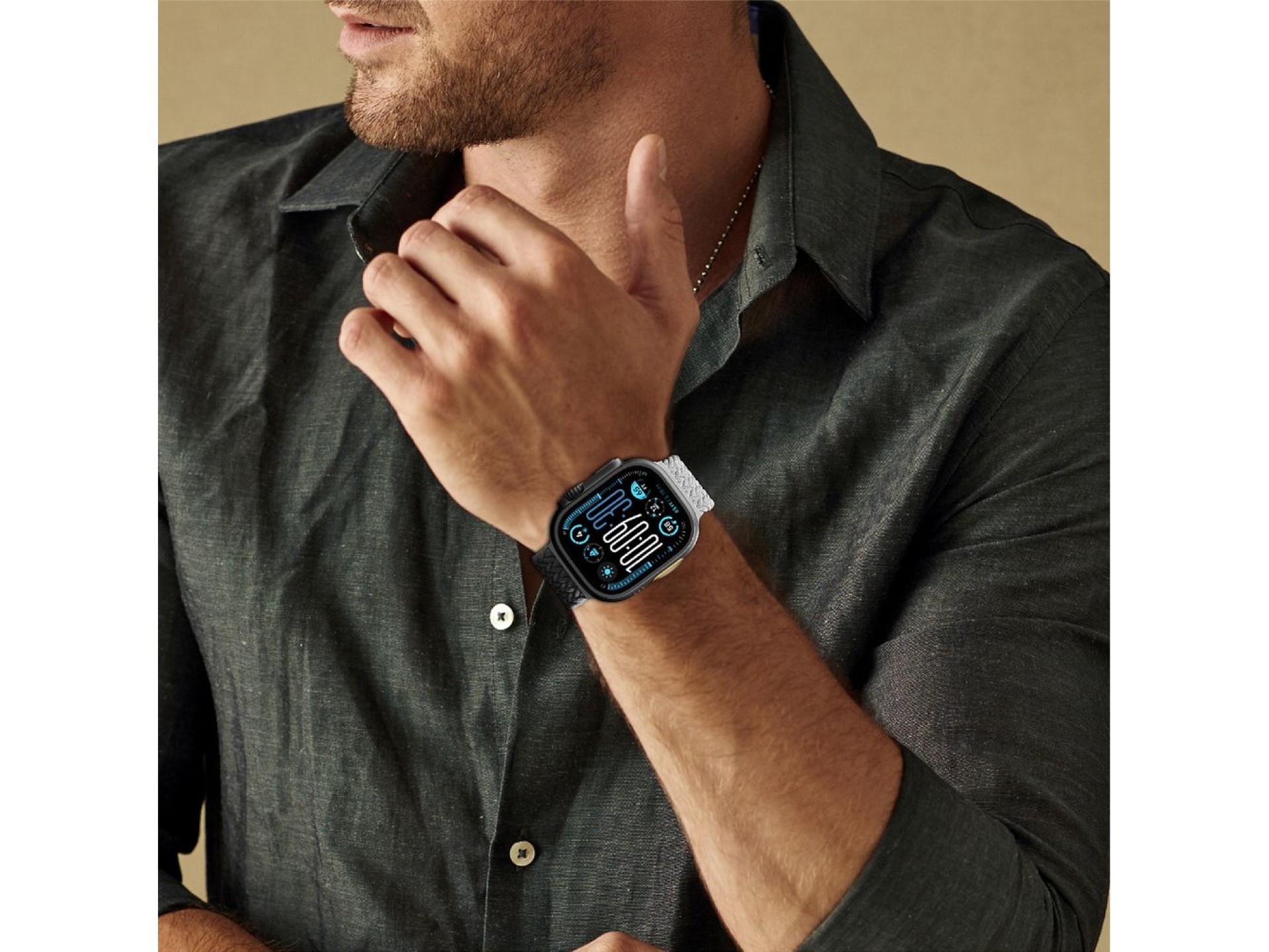 Juego de 2 correas AmazingThing Blend para Apple Watch de 45/46/49 mm - Gris-Negro/Gris