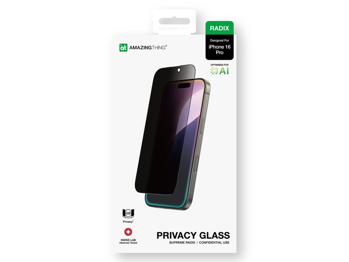 AmazingThing Radix Privacy Glass Privacy Tempered Glass for iPhone 16 Pro