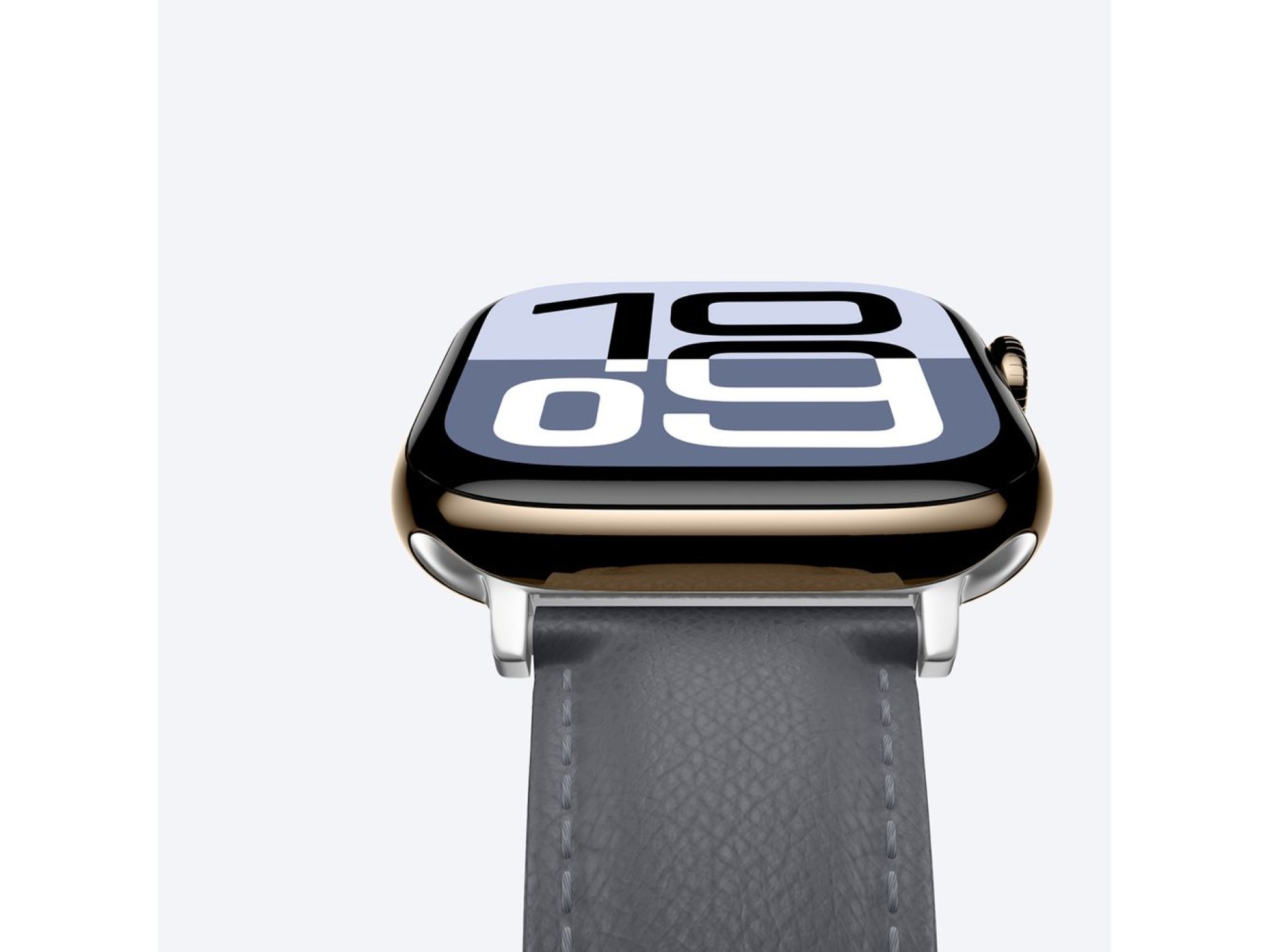 Correa de cuero AmazingThing Class Band para Apple Watch de 45/46/49 mm - Gris