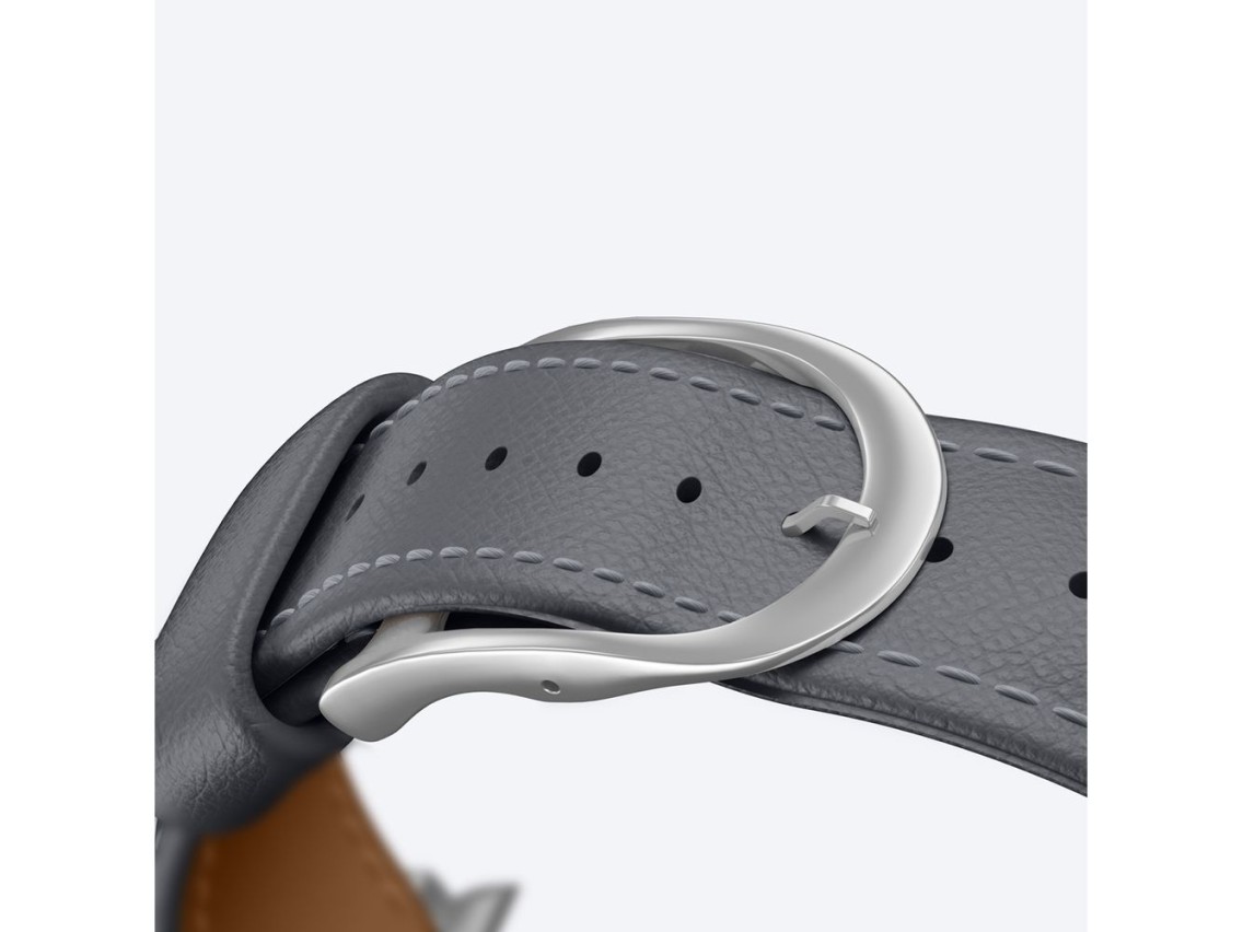 Correa de cuero AmazingThing Class Band para Apple Watch de 45/46/49 mm - Gris